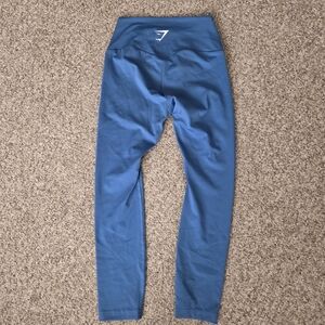 Gymshark Cropped Seamless Leggings 21" ‎ Aqua Blue Size Small